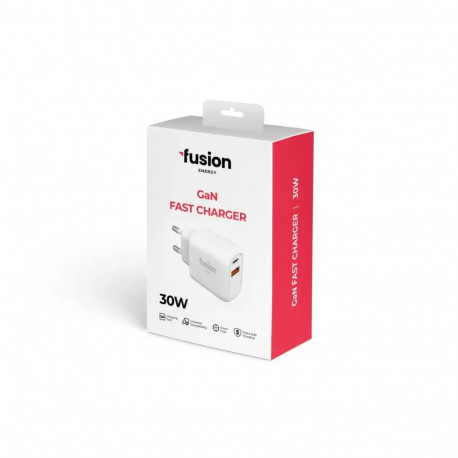 Fusion Energy phone charger USB-C | USB-A | 30W | 3A white
