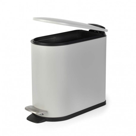 Beldray LA036690GRYPEU7 Slimline D-Shaped Pedal Bin 5 Litre, Grey