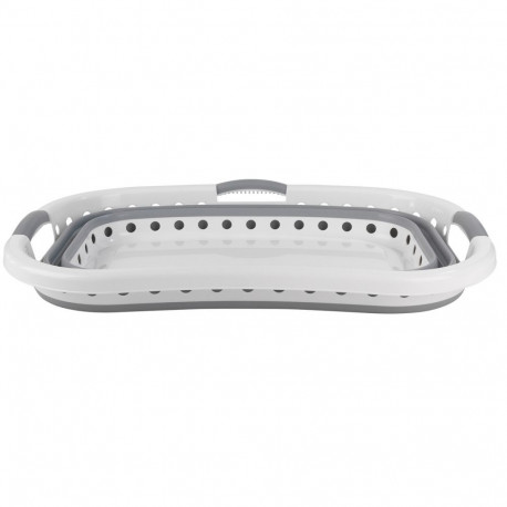Beldray LA072979PGRYFEU7 Collapsible Hip Hugger Laundry Basket 37L, White/Grey