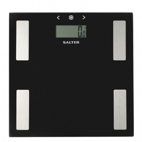 Salter 9150 BFEU12 Glass Analyser Bathroom Scales, Black