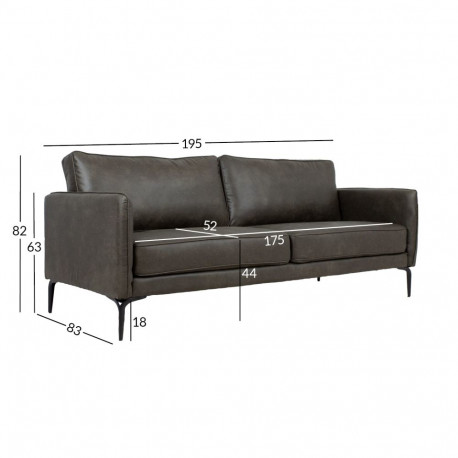 Sofa SOFIA 3-seater, dark olive