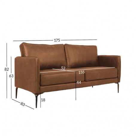 Diivan SOFIA 2-kohaline 175x83xH82cm, pruun