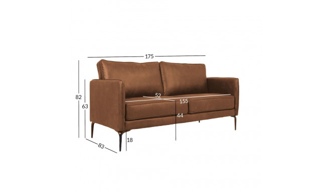Diivan SOFIA 2-kohaline 175x83xH82cm, pruun
