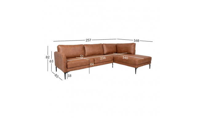 Corner sofa SOFIA RC, brown
