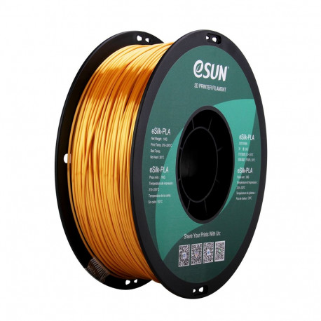 Silk-PLA filament 3D-printerile eSUN Gold, Kuldne, 1.75mm, 1kg