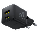 Baseus laadija Palm 20W USB-C USB-A, must