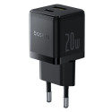 Baseus laadija Palm 20W USB-C USB-A, must