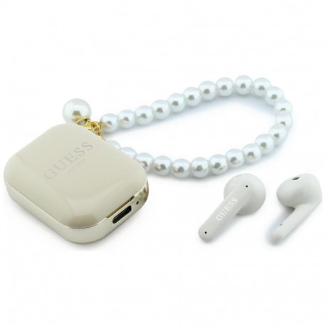 Wireless earphone GUESS TWS Pearl Strap GUE005326 beige