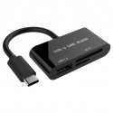 Gembird card reader SD/microSD USB-C, black