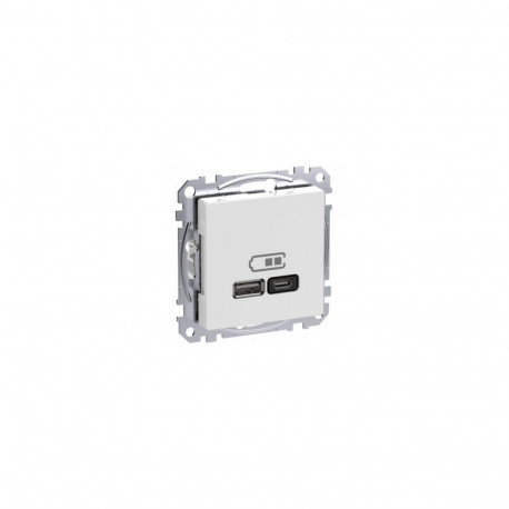 SCHNEIDER ELECTRIC EXXACT USB-A+C TELE OUTLET POWER DELIVERY WHITE