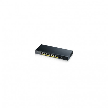 ZYXEL GS1900-10HP V2, 8-PORT GBE L2 POE SMART SWITCH + 2 SFP SLOTS, 802.3AT, DESKTOP, FANLESS, 70 WA