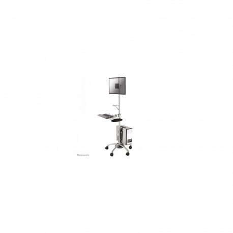 NEWSTAR MOBILE WORKPLACE FLOOR STAND (MONITOR, KEYBOARD/MOUSE & PC) 10-27" SILVER