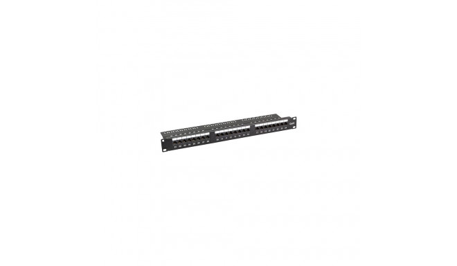 "EFB Patchpanel Cat.6,UTP 19""/1HE 24xRJ45 schwarz"