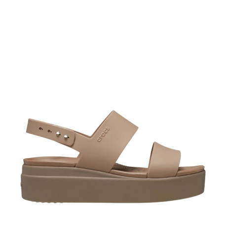 Sandały damskie Crocs Brooklyn Low Wedge beżowe 206453 2EL 39-40