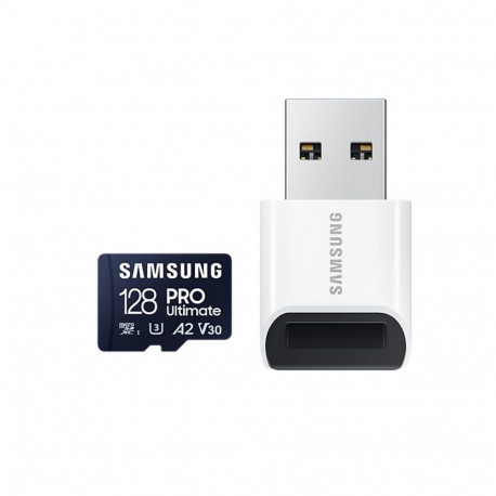 Samsung MicroSD Card with Card Reader PRO Ultimate 128 GB  microSDXC Memory Card  Flash memory class