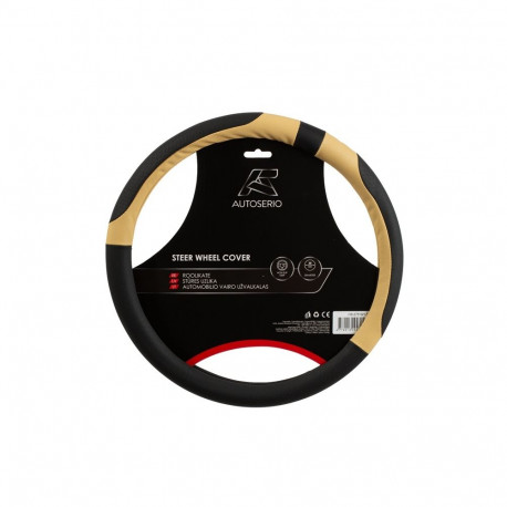 STEER WHEEL COVER HB-27519/1-5 BLACK/WHI
