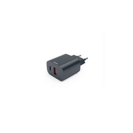Hama Quick Charger, USB-C, USB-A, Power Delivery (PD), 20 W, anthracite Black