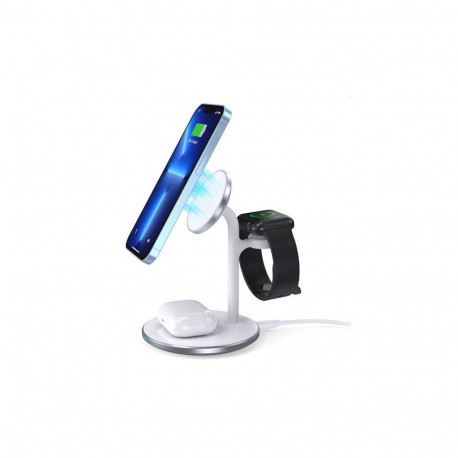 Choetech inductive charger (MagSafe compatible) stand for iPhone, Apple Watch, AirPods White