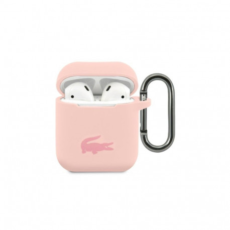 Lacoste Apple Airpods 1/2 Liquid Silicone Glossy Printing Logo Case Pink