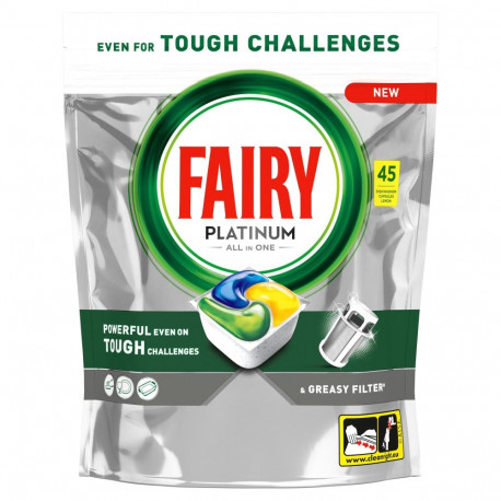 Fairy Platinum sidruni nõudepesukapslid 45tk