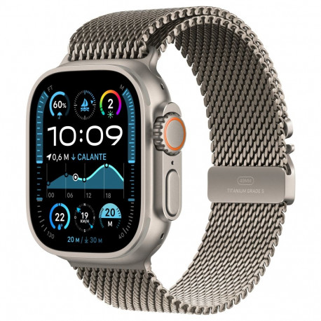 "APPLE Watch Ultra 2 GPS + Cellular 49mm Natural Titanium Case with Natural Titanium Milanese Loop -