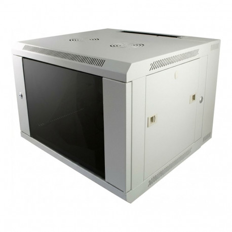 "ALLNET Netzwerkschrank 19"" 12HE 1-teilig T450mm Lichtgrau zerlegt(Flat Pack) SMA-Serie"