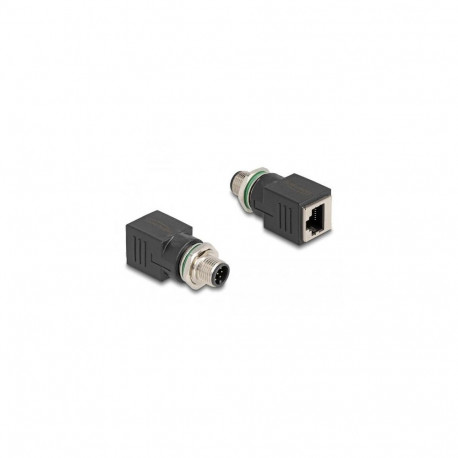 DeLOCK M12 Adapter A-coded 8 pin male to RJ45 jack straight