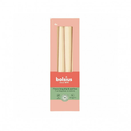 Bolsius Table Candles 245/24mm Beige 4pcs