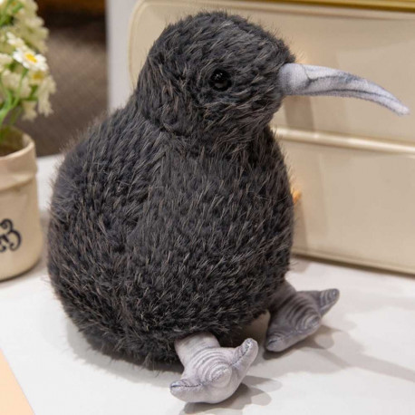 LEAN Toys Plush Kiwi Bird Plush Toy Mascot Cuddly Toy Black 17cm