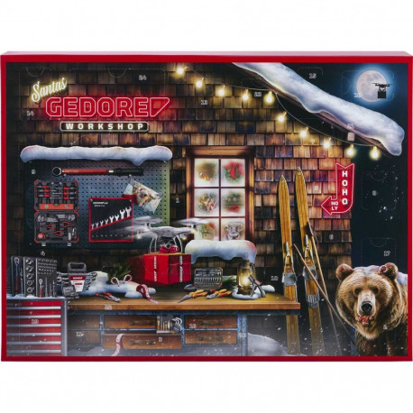 Gedore Advent Calendar 2025, tool set black/red, 51pcs 1/4"