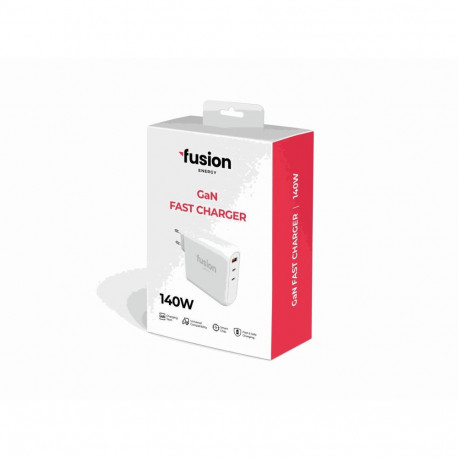 Fusion Accessories Energy GaN 140W USB-C / USB-A / 3A White