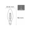 Visional LED Filament bulb E14, C35, 4W, 520lm, 3000K, 360°