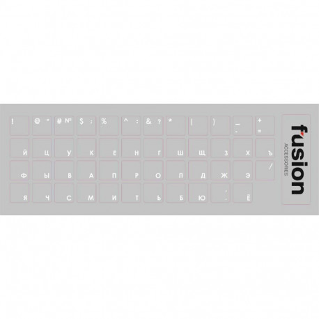 Fusion Accessories "Laminated Stickers RU / ENG" Transparent/White