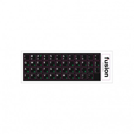 Fusion Accessories "Laminated Stickers RU / ENG" Black/Green