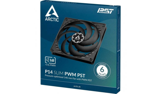 Arctic P14 Slim PWM PST 140mm Case Fan Black