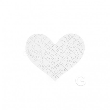 Puzzle - ARGO Heart-Shaped 64 Elements 197x245mm (5pcs) White