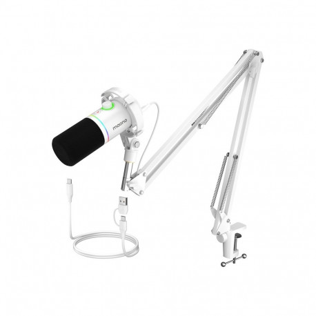 Microphone - Maono PD200XS Cardioid USB/XLR RGB Adjustable White