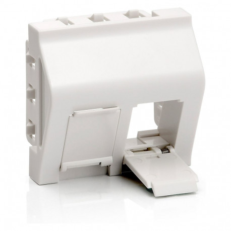 "Equip Unterputzdose Einsatz French 2 Keystone 45x45 RAL9010 Polybeutel"