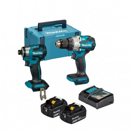"Akku-Kombo-Kit DLX2533TJ, Akku-Bohrschrauber DDF489Z + Akku-Schlagschrauber DTW300Z, 18Volt (blau/s