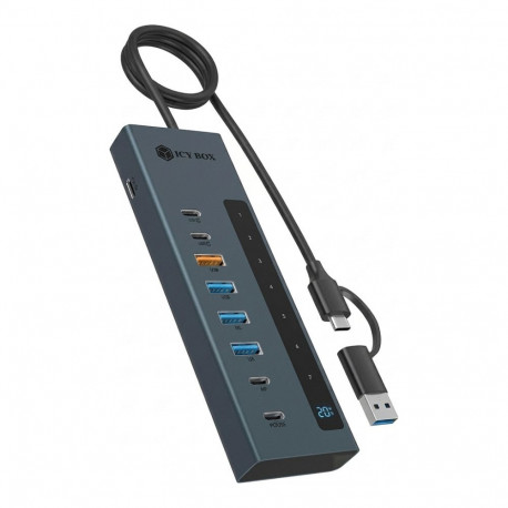 "9-in-1 Hub IcyBox USB 3.2 mit Type-C/Type-A Anschluss"