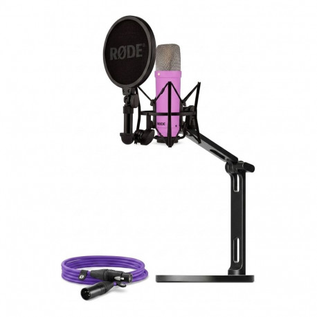 "Rode Microphones NT1 Signature +XLR-Kabel+Desktop Studio Arm (lila, Bundle)"