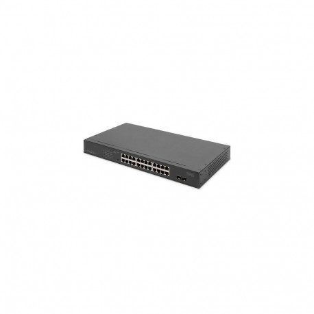 Digitus 24-Port Gigabit Netzwerkswitch, 19 Zoll, unmanaged,2 Uplink Ports, SFP