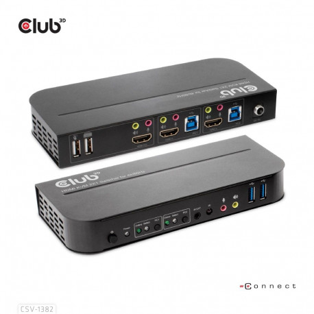 VIDEO SWITCH KVM HDMI 2PORT/CSV-1382 CLUB3D