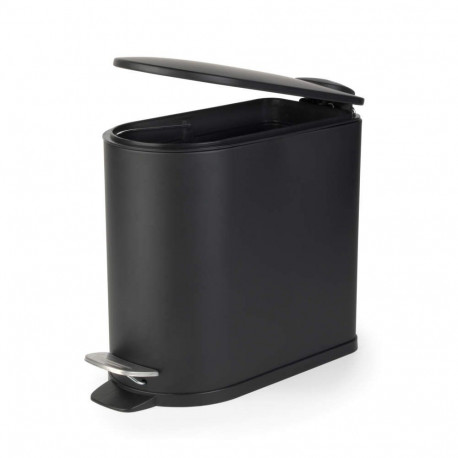 Beldray LA036690BLKPEU7  Slimline D-Shaped Pedal Bin  5-Litre, Black