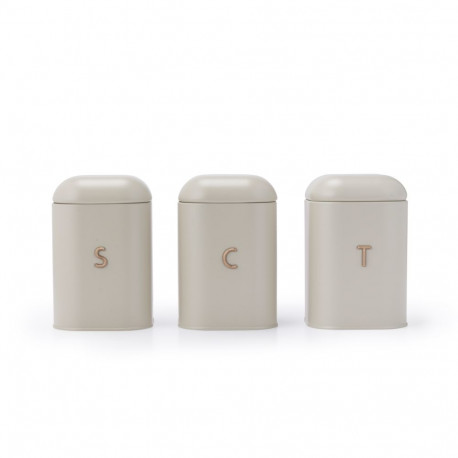 Salter BW13729OEU7 Pebble 3 Piece Canister Set Stone, Beige