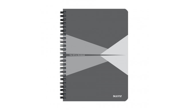 Notebook Leitz Office PP A5 Squared Grey