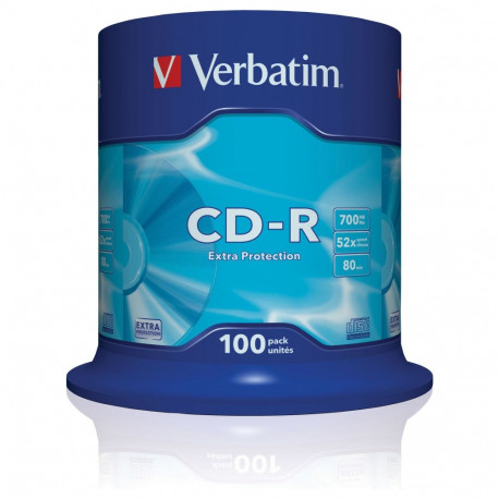 "1x100 Verbatim Data Life CD-R 80 700MB, 52x Speed, Spindel"