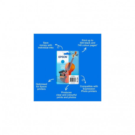 Epson Singlepack Cyan 250 Violin Claria Photo HD Ink