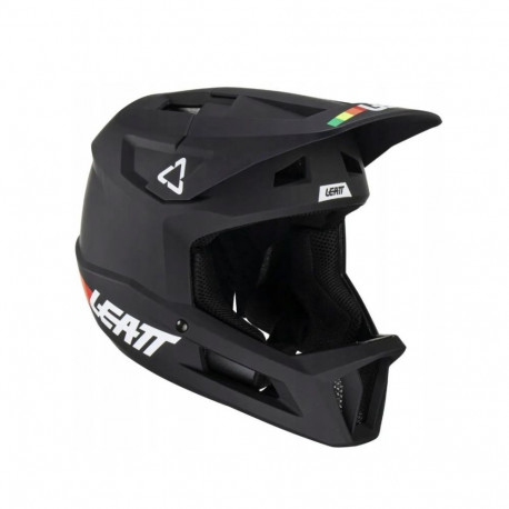Full-Face Cycling Helmet - Leatt MTB Gravity 1.0 V23, MIPS, 20 Ventilation Ports, Size L, Black