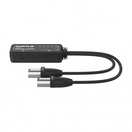 Audio Adapter - Turtle Dual XLR Output, 2-Channel Dante, 100 dB SNR, PoE Black